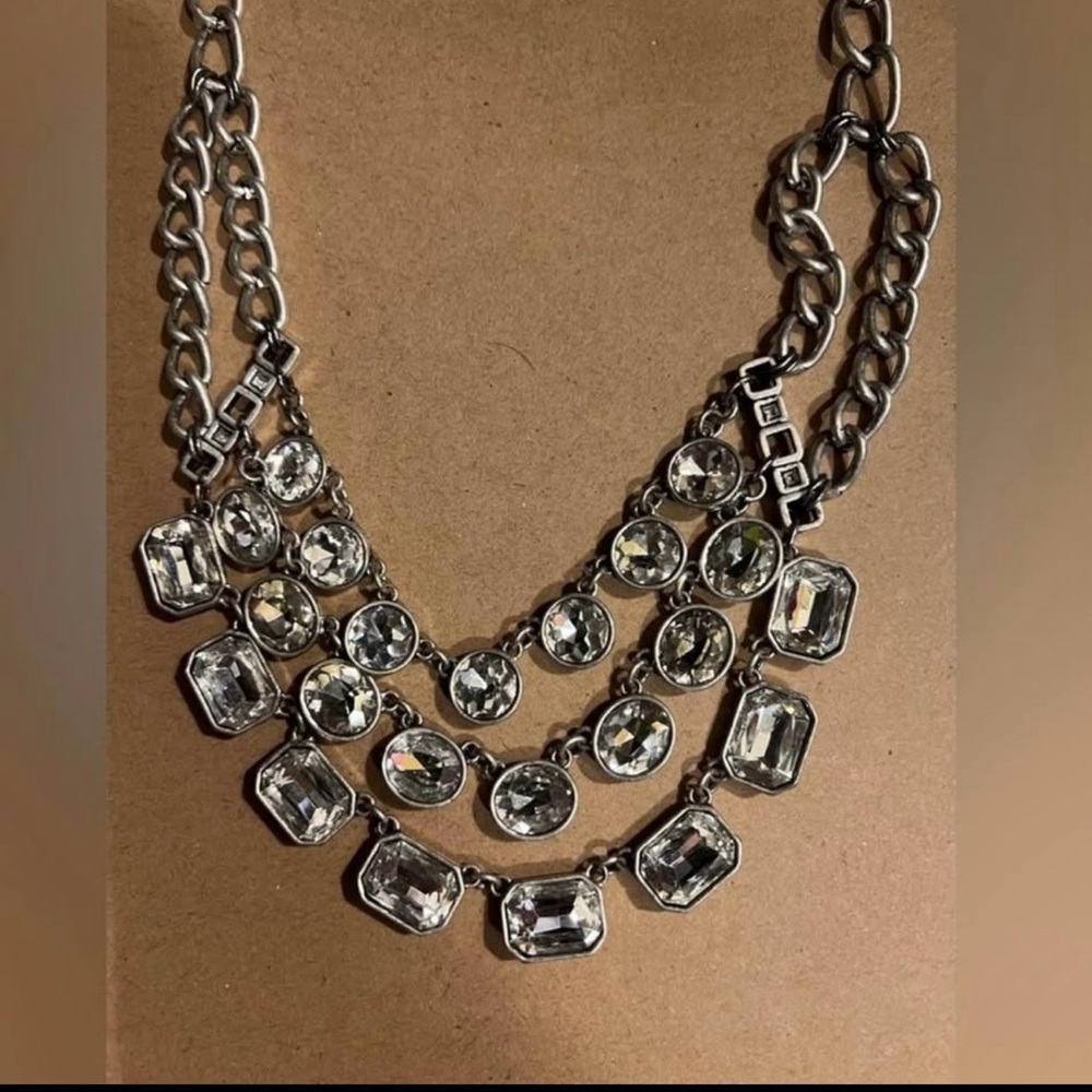 Premier Designs Silver Crystal Necklace
